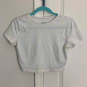 Wild Fable White Cropped Short Sleeve Tee